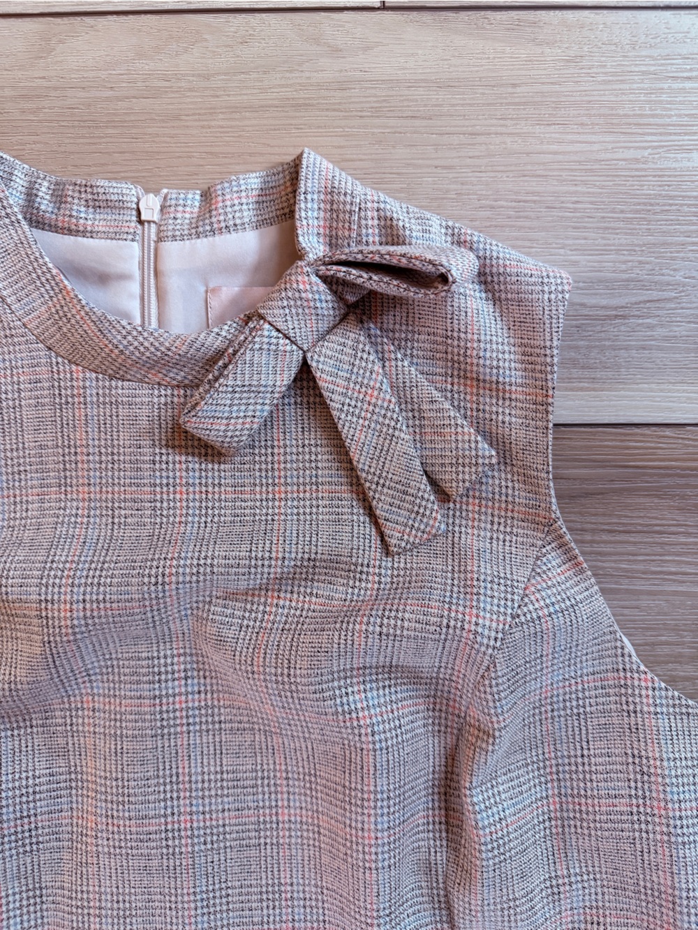 Gal Meets Glam Philippa Dress Plaid Drop Waist Size 6 Preppy Tie Neck Flounce - Picture 4 of 7